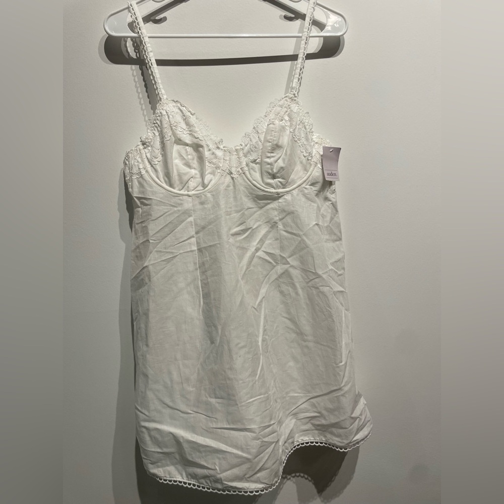 Auden Women's Woven Cotton Lingerie Babydoll Dress White Medium NWT - Picture 1 of 5